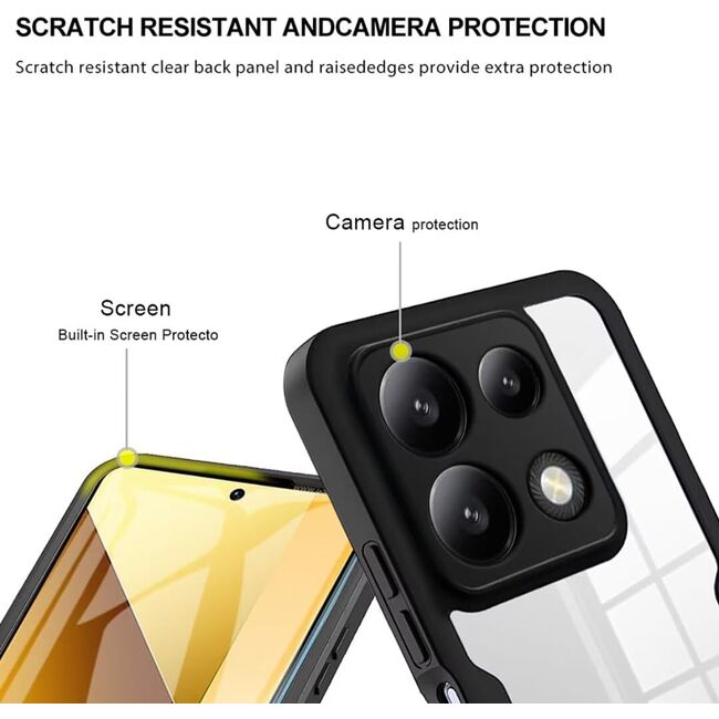 Pachet 360: Husa cu folie integrata pentru Xiaomi Poco X6 Pro Cover360 fata / spate - roz