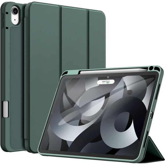 Husa pentru Apple iPad Air 11 2024 / 2025​ M2, M3 cu functie wake-up/sleep si compartiment pentru Apple Pen, tip stand, verde inchis
