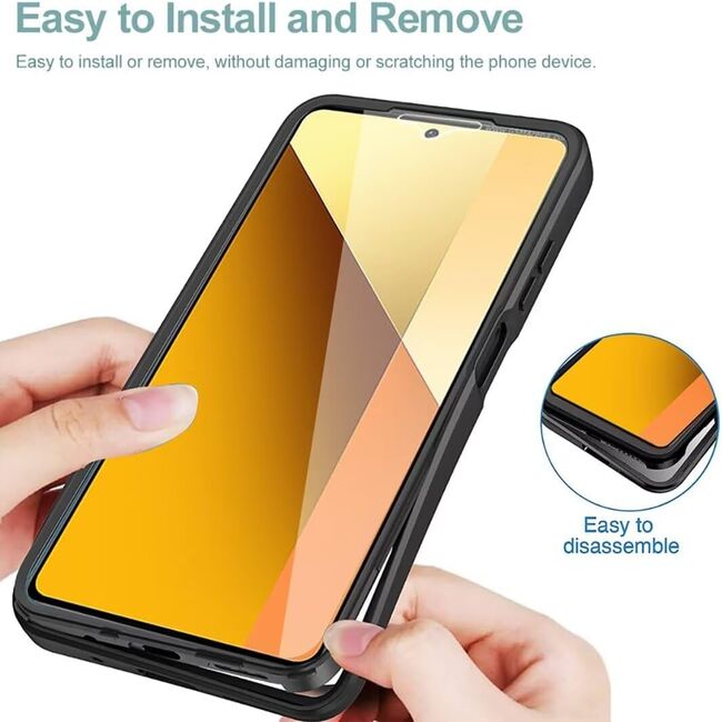 Pachet 360: Husa cu folie integrata pentru Xiaomi Poco X6 Pro Cover360 fata / spate - roz