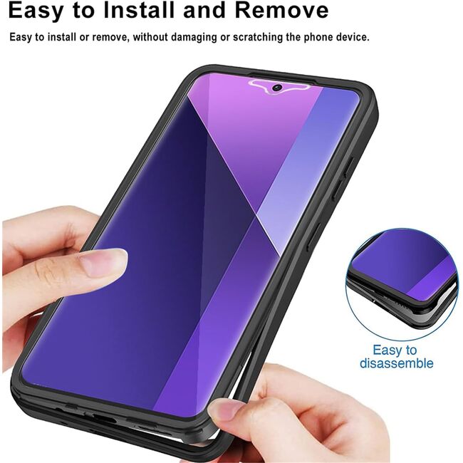 Pachet 360: Husa cu folie integrata pentru Oppo A79 Cover360 fata / spate - roz