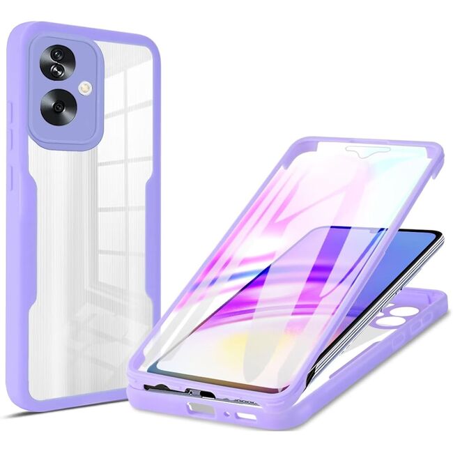 Pachet 360: Husa cu folie integrata pentru Oppo A79 Cover360 fata / spate - mov