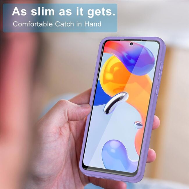 Pachet 360: Husa cu folie integrata pentru Xiaomi Redmi 13C 4G Cover360 fata / spate - mov