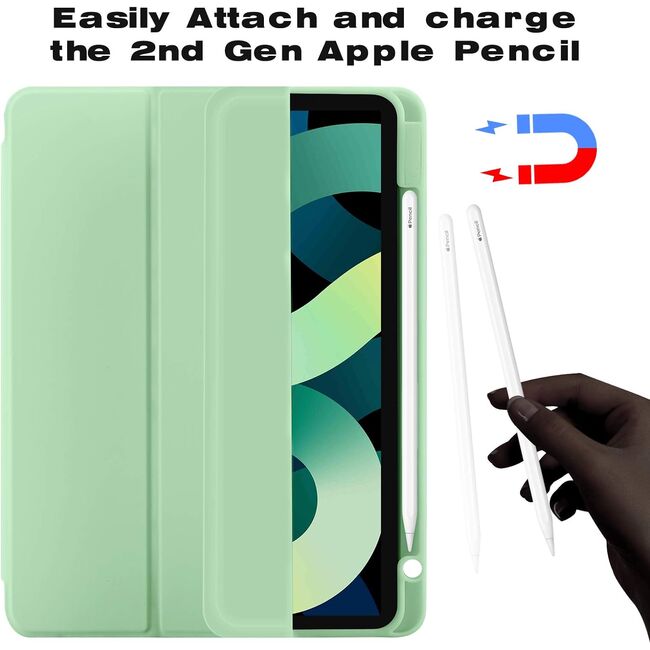Husa pentru Apple iPad Air 11 2024 / 2025​ M2, M3 cu functie wake-up/sleep si compartiment pentru Apple Pen, tip stand, verde deschis