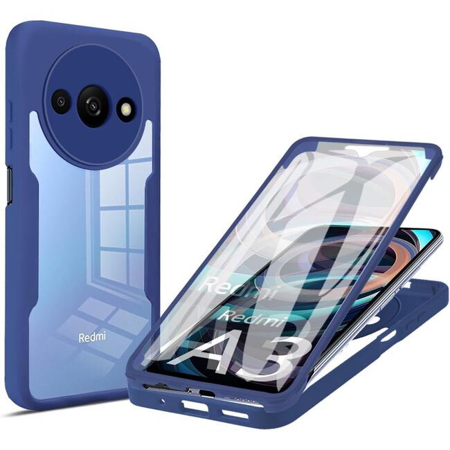 Pachet 360: Husa cu folie integrata pentru Xiaomi Redmi A3 Cover360 fata / spate - blue