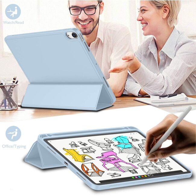 Husa pentru Apple iPad Air 11 2024 / 2025​ M2, M3 cu slot pentru Apple Pencil, sky blue