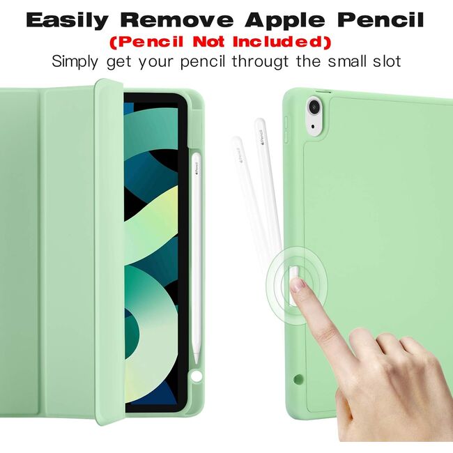 Husa pentru Apple iPad Air 11 2024 / 2025​ M2, M3 cu functie wake-up/sleep si compartiment pentru Apple Pen, tip stand, verde deschis