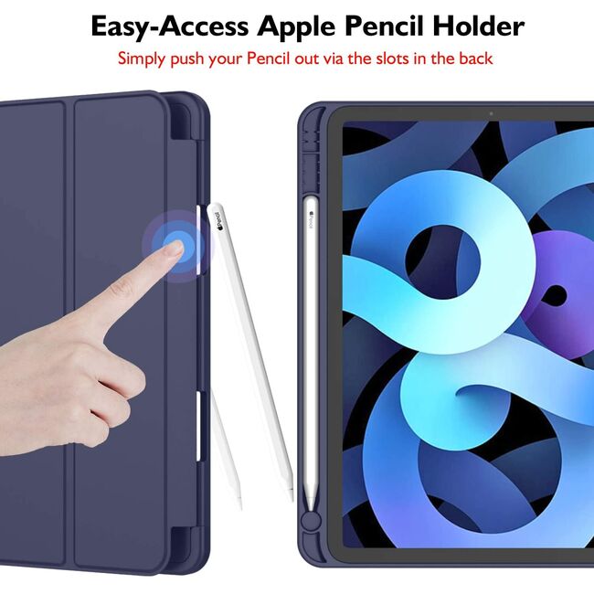 Husa Apple iPad Air 11 2024 / 2025​ M2, M3 cu functie wake-up/sleep si compartiment pentru Apple Pen, navy blue