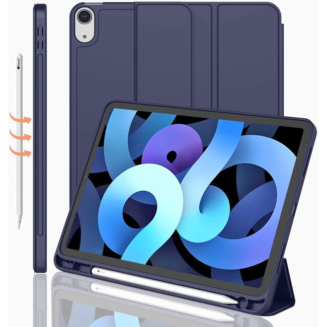 Husa Apple iPad Air 11 2024 / 2025​ M2, M3 cu functie wake-up/sleep si compartiment pentru Apple Pen, navy blue