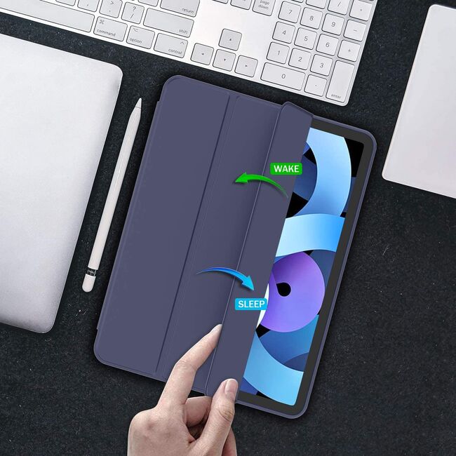 Husa Apple iPad Air 11 2024 / 2025​ M2, M3 cu functie wake-up/sleep si compartiment pentru Apple Pen, navy blue