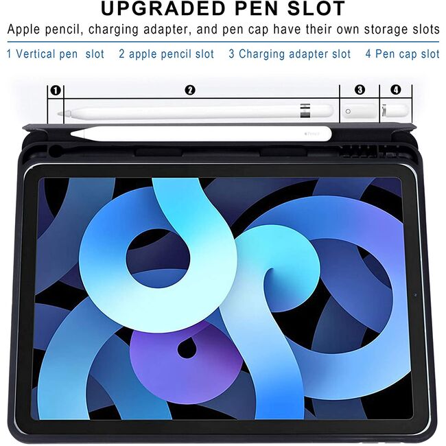 Husa Apple iPad Air 11 2024 / 2025​ M2, M3 cu functie wake-up/sleep si compartiment pentru Apple Pen, negru