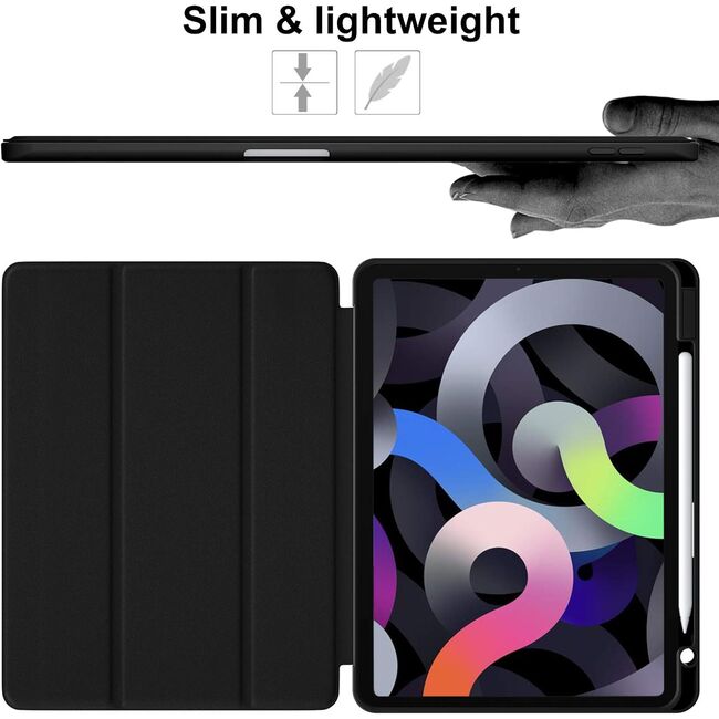 Husa pentru Apple iPad Air 11 2024 / 2025​ M2, M3 cu functie wake-up/sleep si compartiment pentru Apple Pen, tip stand, negru