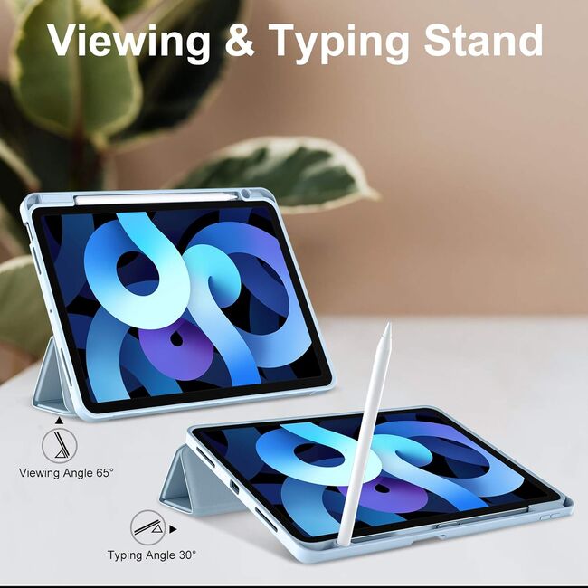 Husa pentru Apple iPad Air 11 2024 / 2025​ M2, M3 cu functie wake-up/sleep si compartiment pentru Apple Pen, tip stand, sky blue