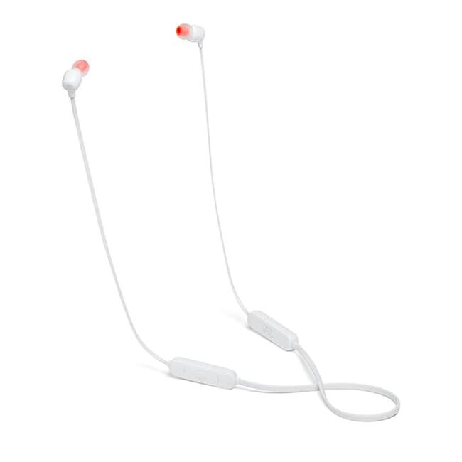 Casti sport in-ear Bluetooth cu microfon si bass JBL Tune 115BT, alb