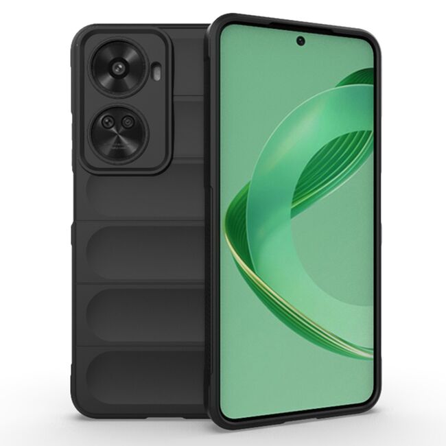 Husa pentru  Huawei nova 12 SE Liquid Silicone, Microfibre Lining, Non-Slip Airbag Design, negru