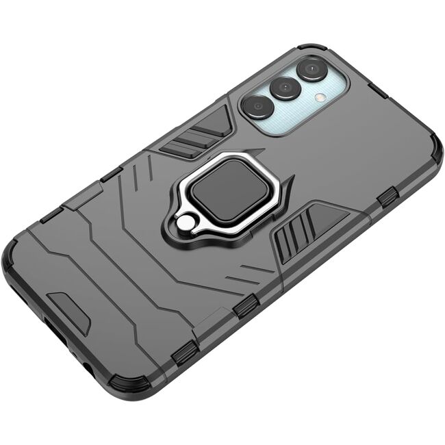 Husa pentru Samsung Galaxy M15 cu inel Armor Kickstand Tough Rugged Cover, negru