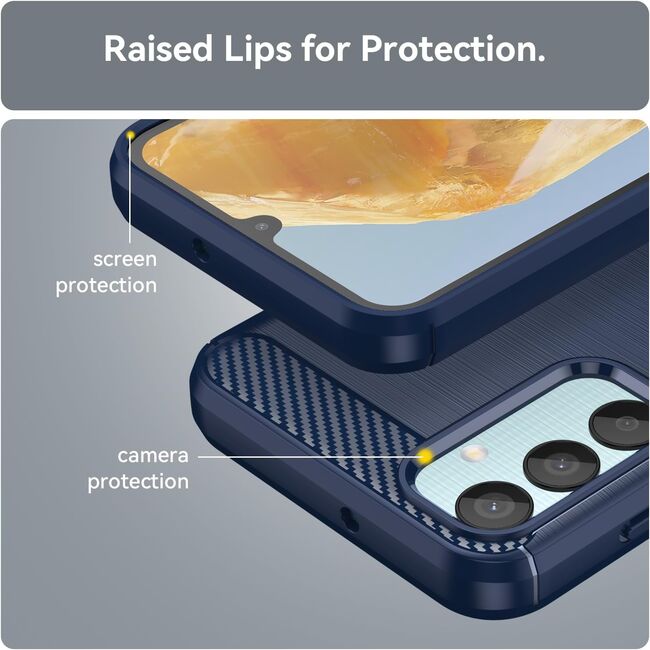 Husa pentru Samsung Galaxy M15 Liquid Carbon Silicone, albastru