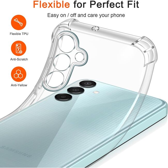 Husa pentru Samsung Galaxy M15 Anti-Shock 1.5mm, reinforced 4 corners, transparent