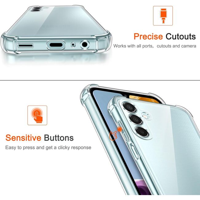 Husa pentru Samsung Galaxy M15 Anti-Shock 1.5mm, reinforced 4 corners, transparent