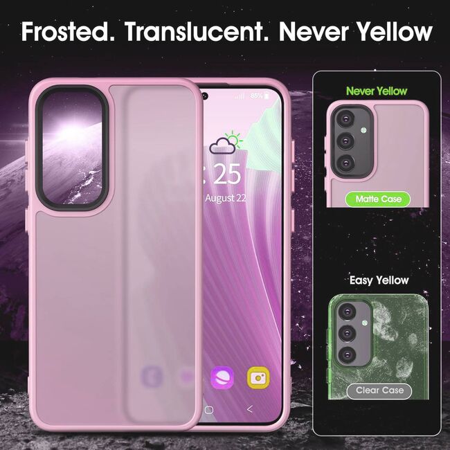 Husa pentru Samsung Galaxy A55 Lightweight Frosted Translucent, roz
