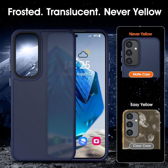 Husa pentru Samsung Galaxy A55 Lightweight Frosted Translucent, blue