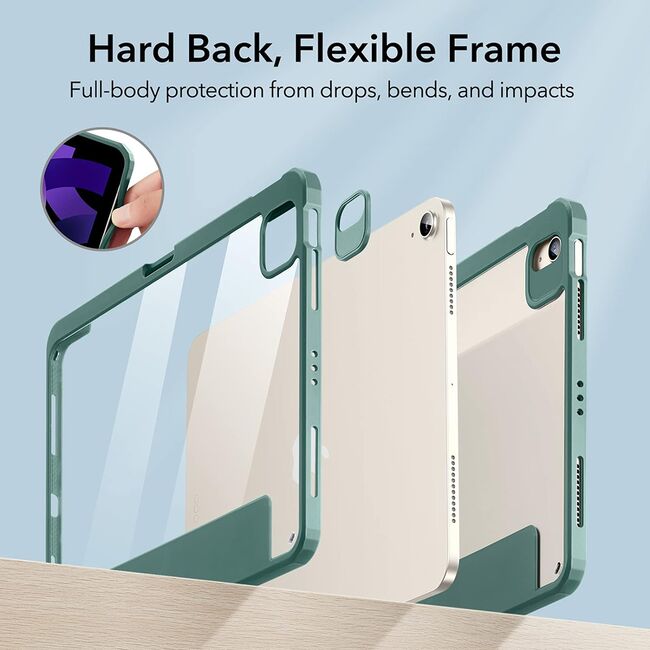 Husa Apple iPad Air 11 2024 / 2025​ M2, M3 ESR - Rebound Hybrid Pro Magnetic functie stand si sleep/wake-up - forrest green