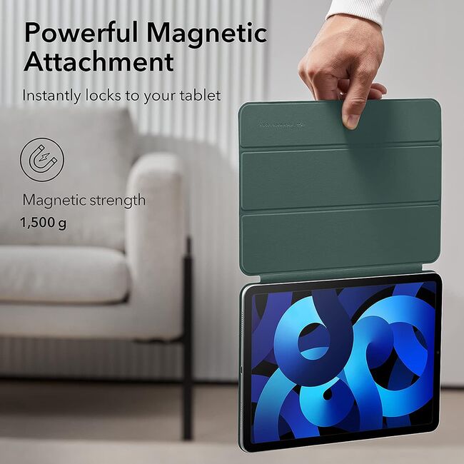 Husa Apple iPad Air 11" (2024) gen 6 M2 ESR - Rebound Magnetic functie stand si sleep/wake-up - forest green