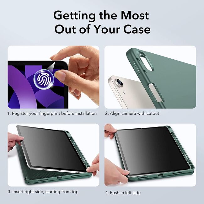 Huse pentru  Apple iPad Air 11 2024 / 2025​ M2, M3 - ESR Pencil - verde