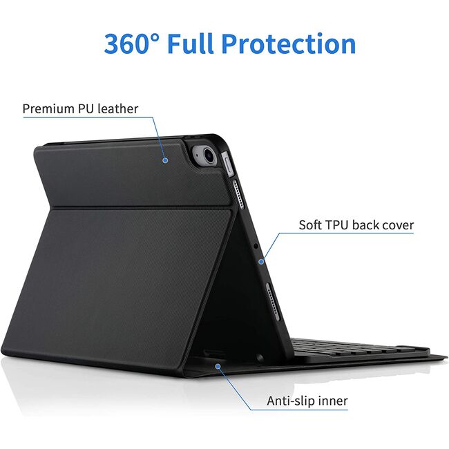 Husa cu tastatura iluminata pentru Apple iPad Air 11 2024 / 2025​ M2, M3, negru