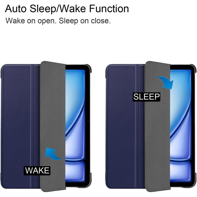 Husa pentru Apple iPad Air 11 2024 / 2025​ M2, M3, cu functie wake-up/sleep, tip stand, navy blue
