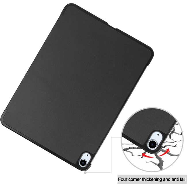 Husa pentru Apple iPad Air 11 2024 / 2025, cu functie wake-up/sleep, tip stand, negru
