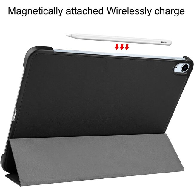 Husa pentru Apple iPad Air 11 2024 / 2025, cu functie wake-up/sleep, tip stand, negru