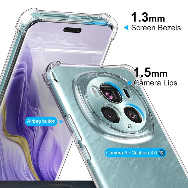 Husa pentru Honor Magic 6 Pro Anti-Shock 1.5mm, reinforced 4 corners, transparent