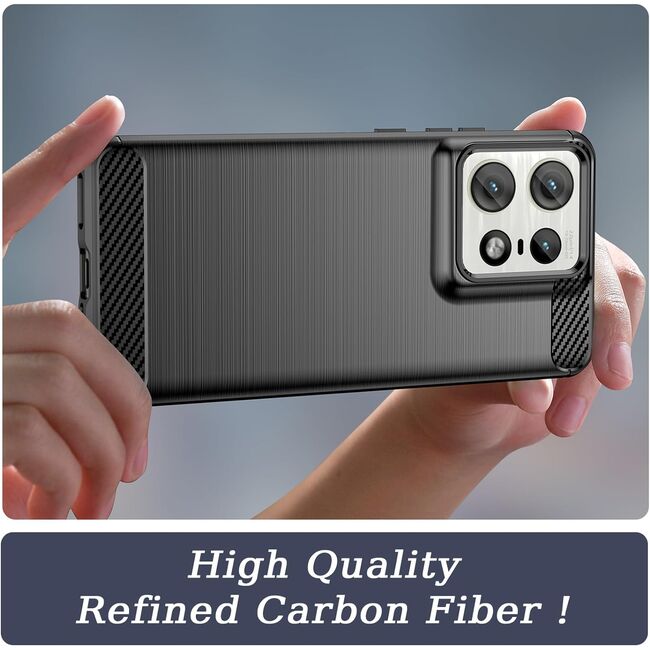 Husa pentru Motorola Edge 50 Pro Carbon Liquid Silicone, negru