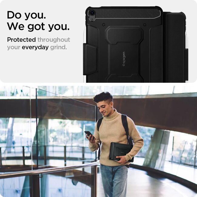 Husa Spigen Rugged Armor Pro pentru Apple iPad Air 11 2024 / 2025​ M2, M3, negru