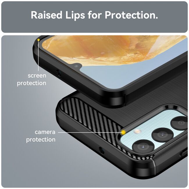 Husa pentru Samsung Galaxy M15 Liquid Carbon Silicone, negru
