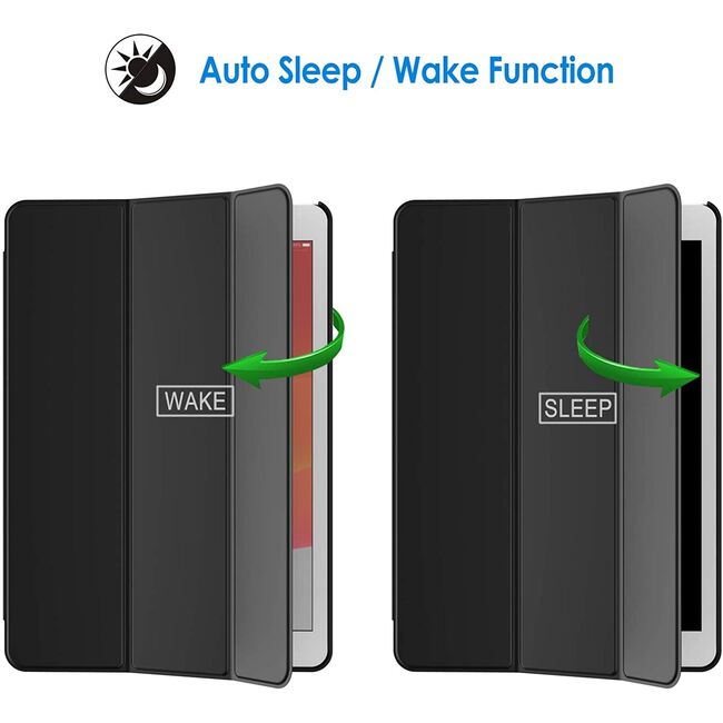 Husa iPad Air 11 2024 / 2025​ M2, M3 cu functie wake-up/sleep, functie stand, negru