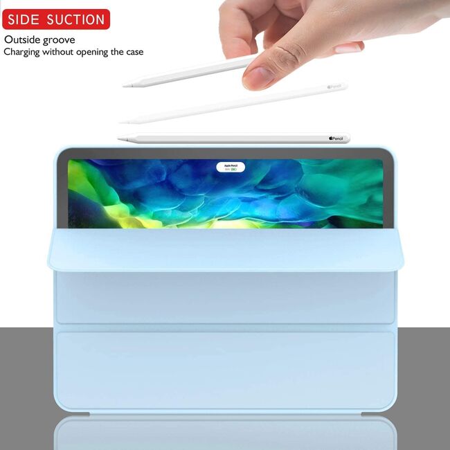Husa Apple iPad Air 11 2024 / 2025​ M2, M3, cu functie wake-up/sleep si suport pentru Apple Pen, bleu