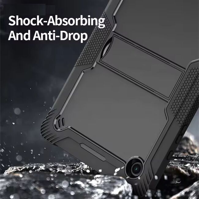 [Pachet 360°] Husa + folie din sticla pentru  Samsung Galaxy Tab A9 Plus Rugged Heavy Duty - negru