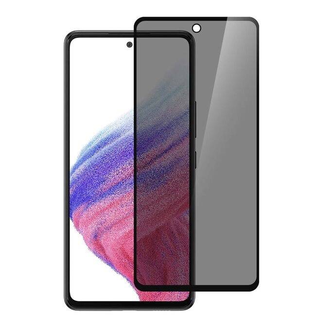 Folie din sticla privacy pentru Samsung Galaxy A55 GLASS PRO+, margini negre