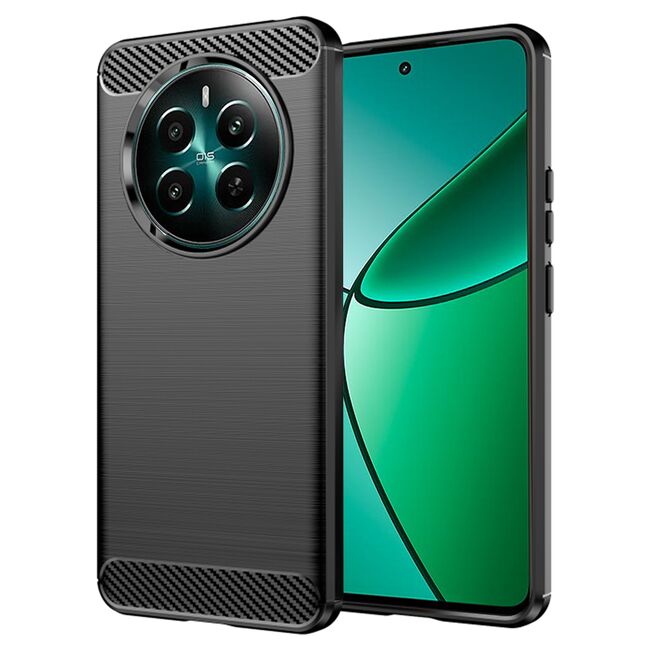 Husa pentru Realme 12+ Liquid Carbon Silicone, negru
