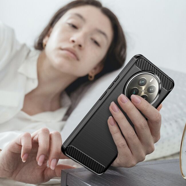 Husa pentru Realme 12+ Liquid Carbon Silicone, negru
