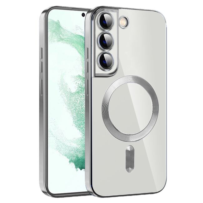 Husa pentru Samsung Galaxy S21 FE cu MagSafe si protectie pentru lentile anti-shock 1.5 mm - silver