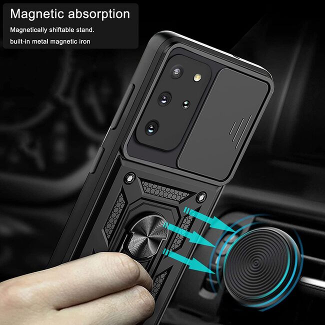 Husa pentru Samsung Galaxy S20 Plus cu inel Ring Armor Kickstand Tough, protectie camera, verde