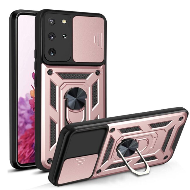 Husa pentru Samsung Galaxy S20 Plus cu inel Ring Armor Kickstand Tough, protectie camera, rose gold