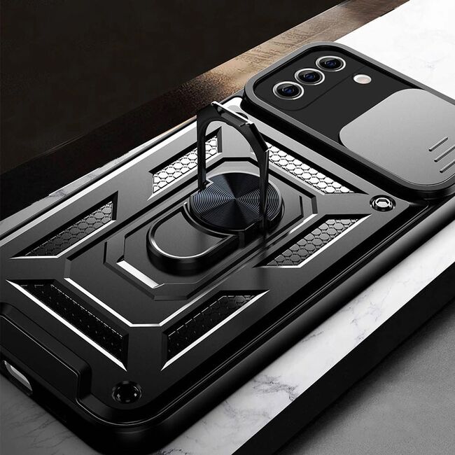 Husa Samsung Galaxy S21 FE 5G protectie camera Techsuit CamShield Series, negru