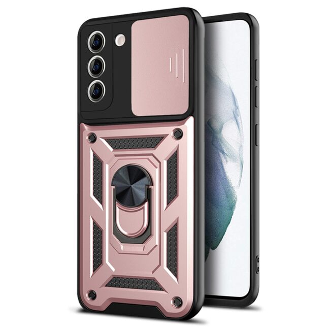 Husa pentru Samsung Galaxy S21 Plus cu inel Ring Armor Kickstand Tough, protectie camera, rose gold