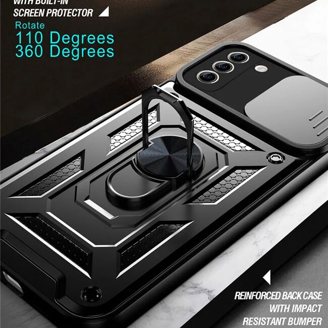 Husa pentru Samsung Galaxy S21 Plus cu inel Ring Armor Kickstand Tough, protectie camera, rose gold