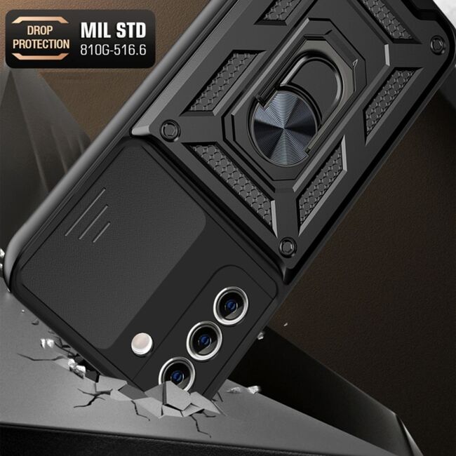 Husa pentru Samsung Galaxy S21 Plus cu inel Ring Armor Kickstand Tough, protectie camera, rose gold