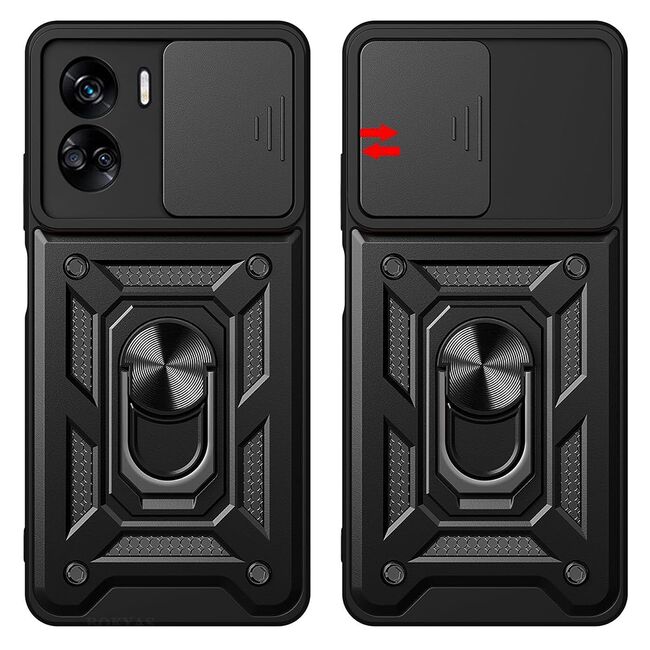Husa pentru Honor 90 Lite Ring Armor Kickstand Tough Rugged Cover cu protectie camera, rose gold