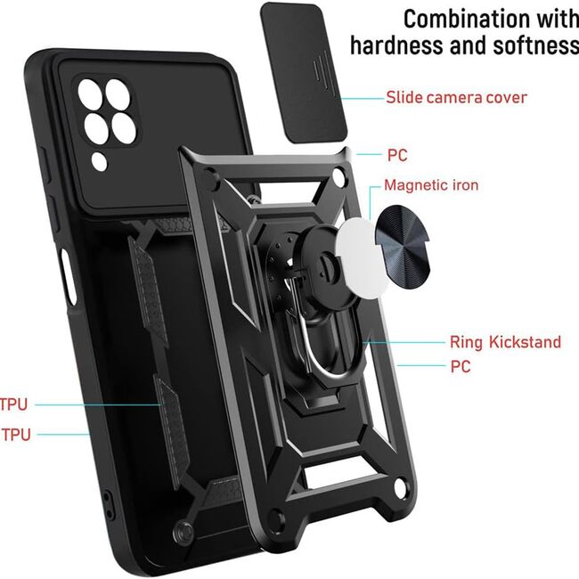 Husa pentru Huawei P40 Lite Armor Kickstand Tough Rugged Cover cu protectie camera, verde